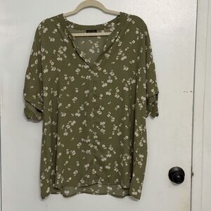 Zenobia Cottagecore Earthy Boho Ditsy Floral Print Relaxed Fit Flowy 3XL Blouse